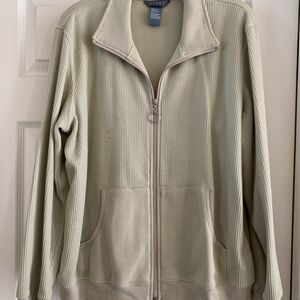 Koret Tan Zip-Up Ribbed Jacket